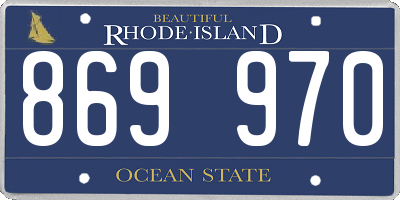 RI license plate 869970