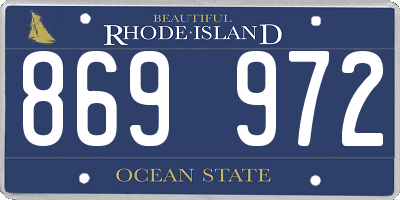 RI license plate 869972