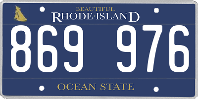 RI license plate 869976