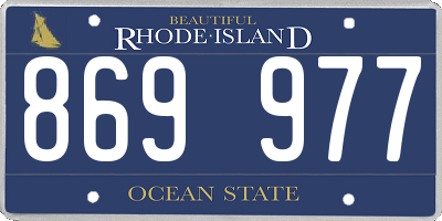 RI license plate 869977