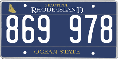 RI license plate 869978