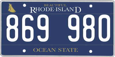 RI license plate 869980