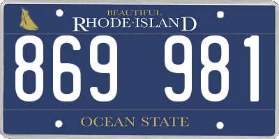 RI license plate 869981