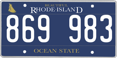 RI license plate 869983