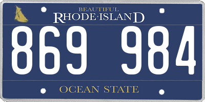 RI license plate 869984