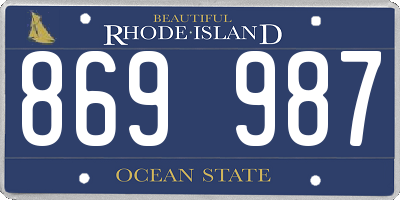 RI license plate 869987