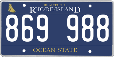RI license plate 869988