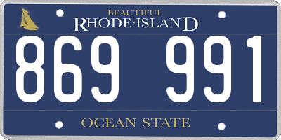 RI license plate 869991
