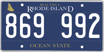 RI license plate 869992