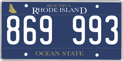RI license plate 869993
