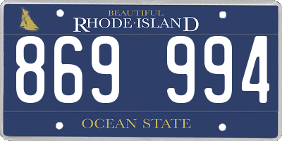 RI license plate 869994