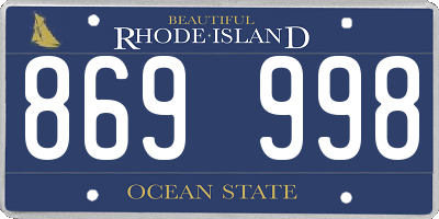 RI license plate 869998
