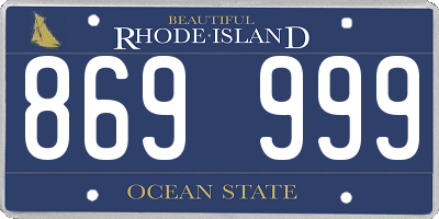 RI license plate 869999