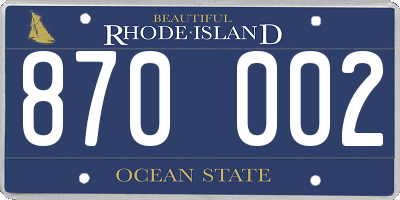 RI license plate 870002