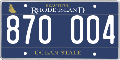 RI license plate 870004