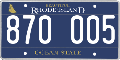 RI license plate 870005