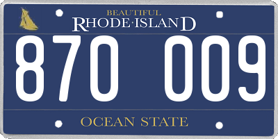 RI license plate 870009