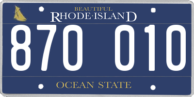 RI license plate 870010