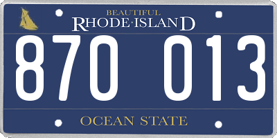 RI license plate 870013