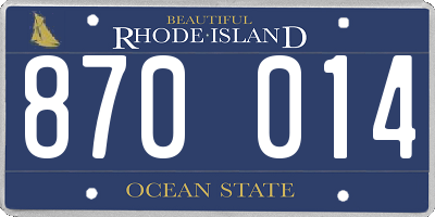 RI license plate 870014
