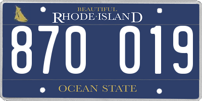 RI license plate 870019