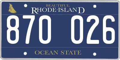 RI license plate 870026