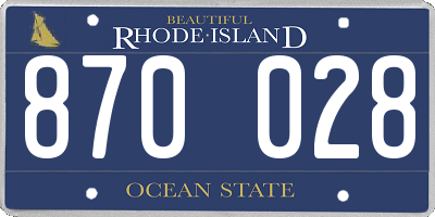 RI license plate 870028