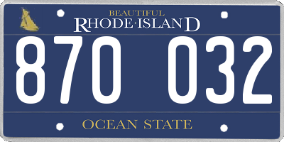 RI license plate 870032