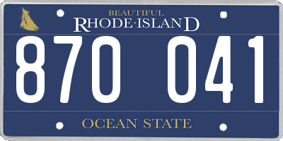 RI license plate 870041