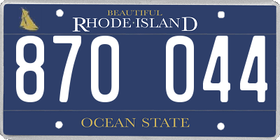 RI license plate 870044