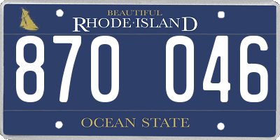 RI license plate 870046