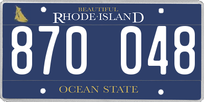 RI license plate 870048
