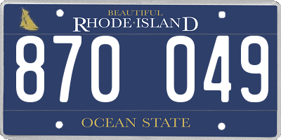 RI license plate 870049