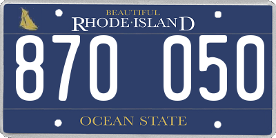 RI license plate 870050