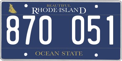 RI license plate 870051