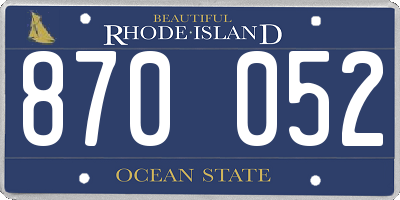 RI license plate 870052