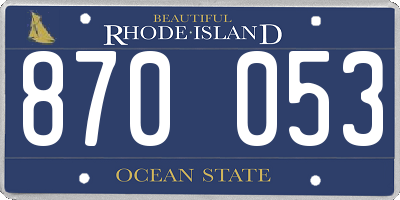 RI license plate 870053