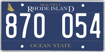 RI license plate 870054