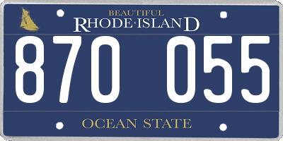 RI license plate 870055