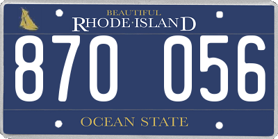 RI license plate 870056