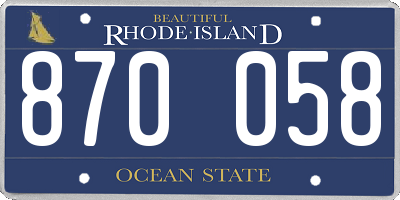 RI license plate 870058