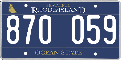 RI license plate 870059
