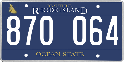RI license plate 870064