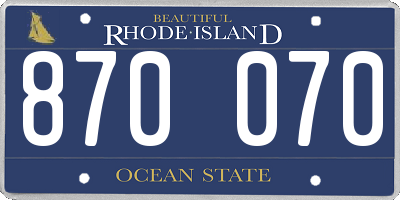 RI license plate 870070