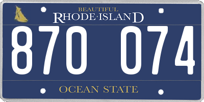 RI license plate 870074