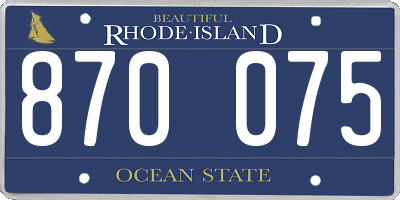 RI license plate 870075
