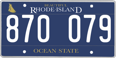 RI license plate 870079