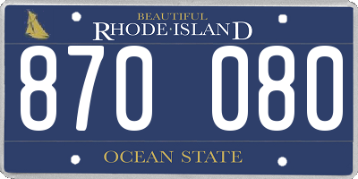 RI license plate 870080