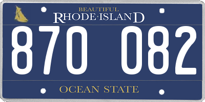 RI license plate 870082
