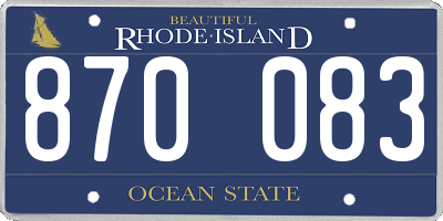 RI license plate 870083